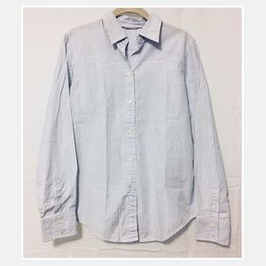 LOFT Button-Down Collared Long Sleeve Cotton Shirt
